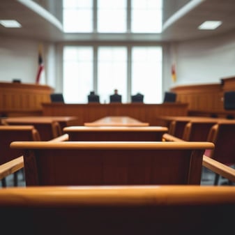 empty courtroom hearing