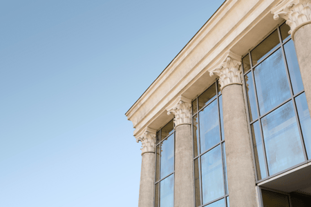 upward angle of court building